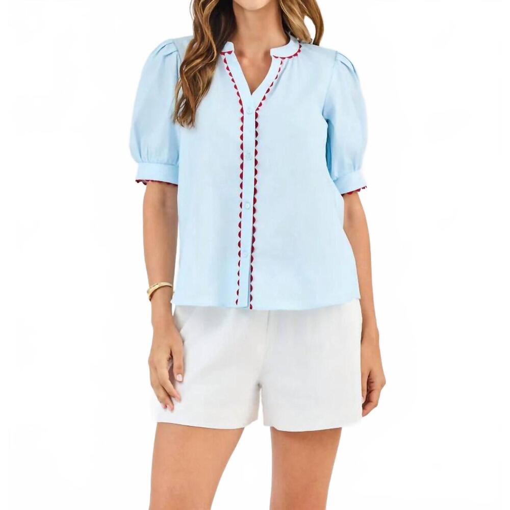 NEW MARY SQUARE elaine blouse in blue/red